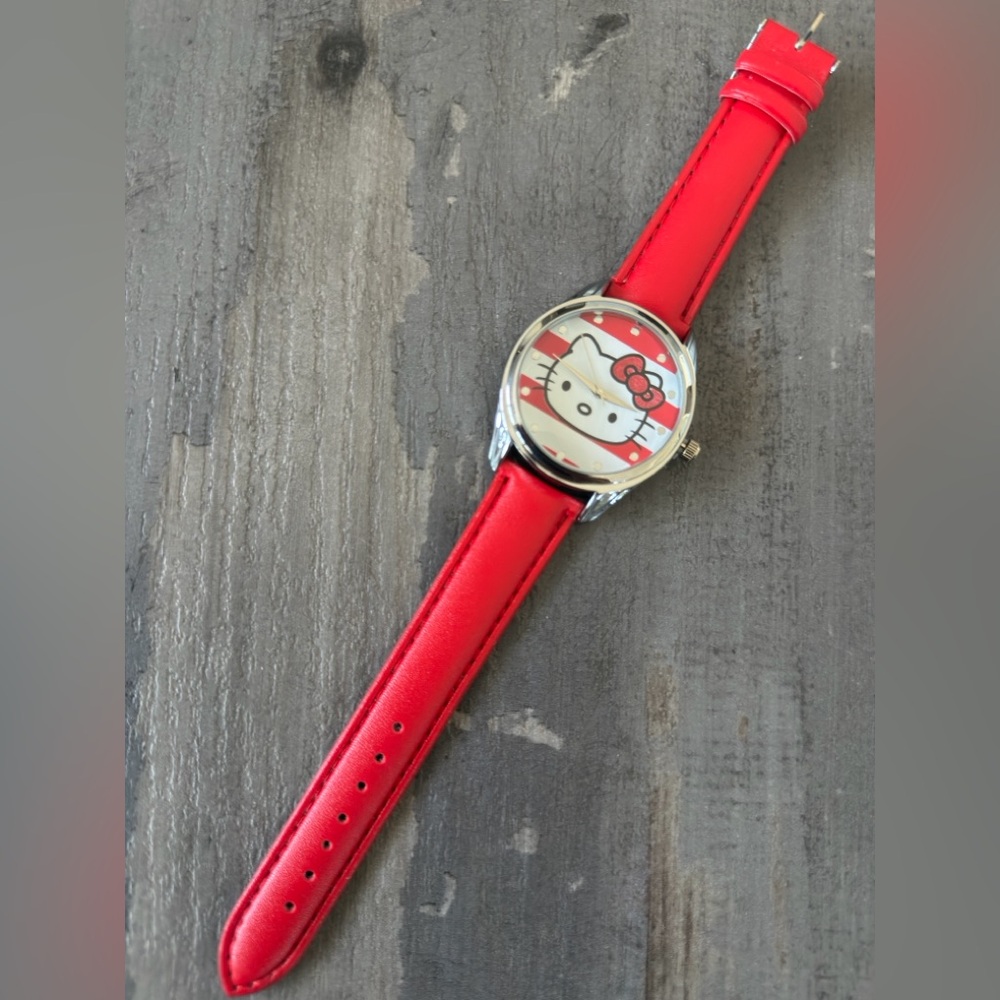 Hello Kitty Red and Silver Kids Watch